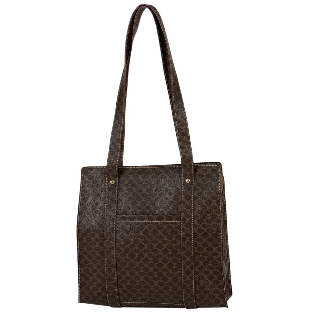 Celine Macadam tote bag logo shoulder canvas brown